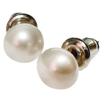 Náušnice Náušnice SWAROVSKI® Crystals, bílá, poloperla, 6 mm, ART CRYSTELA