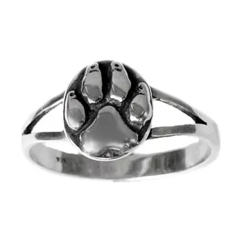 Prsten Stříbrný prsten tlapka - DN26 patina (Stříbrná tlapka prsten)