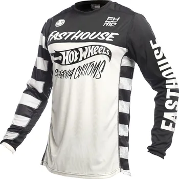 Moto dres Fasthouse Grindhouse Hot Wheels Jersey White Black Velikost: S