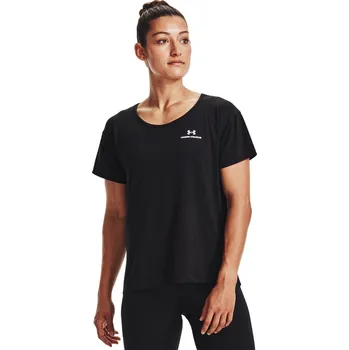 Dámské oblečení Dámské funkční tričko s krátkým rukávem Under Armour RUSH ENERGY SS W černé 1365683-001 - S | UK 10,5 | US 11,5