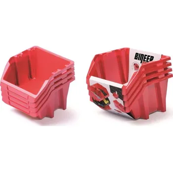 Úložný box Prosperplast Set úložných boxů 4 ks BINEER SHORT SET - 272x238x236 mm - barva: červená