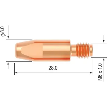 Příslušenství ke svářečce ABICOR BINZEL Průvlak BINZEL M6/8/28, E-Cu - 1,6 mm 140.0555