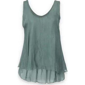 Tílko z hedvábí 907 Itálie barva: zelená-khaki