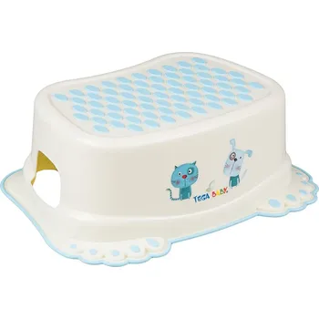 Stolička Tega Dětské protiskluzové stupátko do koupelny Pejsek a Kočička žluté