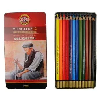 Kresba Sada akvarelových pastelek Mondeluz 12ks v plechovém obalu (Sada akvarelových pastelek Mondeluz 12ks v plechovém obalu)