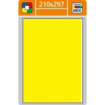 Samolepící etiketa Print etikety A4 pro laserový a inkoustový tisk - 210 x 297 mm (1 etiketa/ arch) žlutá, 100 listů