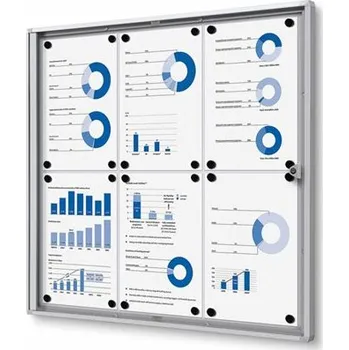 Vnitřní uzamykatelná vitrína stříbrná - vnitřní hloubka 12mm, Formát: 6 x A4 SCXS6xA4