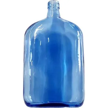 Láhev láhev 1,0l TAFLA (placatka)šroubení, sklo MODRÁ