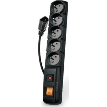 Přepěťová ochrana Acar F5 IEC 5m kabel, 5 zásuvek, přepěťová ochrana, C14 do UPS, černý