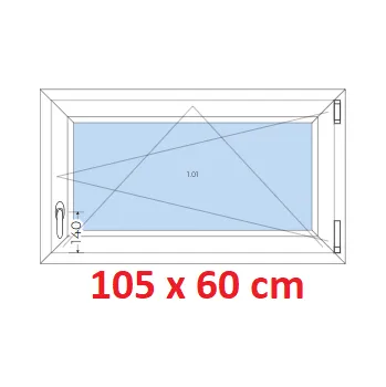 Okno Soft Plastové okno 105x60 cm, otevíravé a sklopné