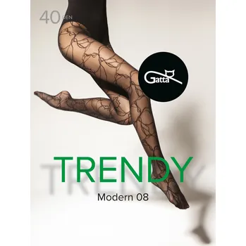 Dámské erotické punčochy Gatta Modern 08 Tights Nero Velikost 2-S