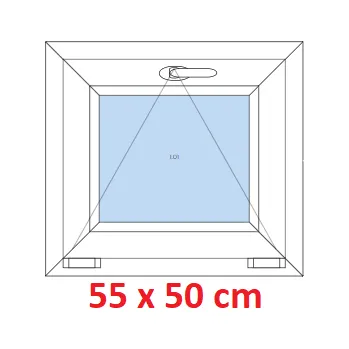 Okno Soft Plastové okno 55x50 cm, sklopné