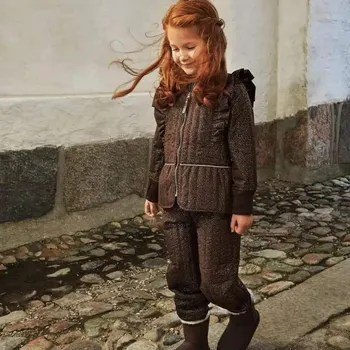 dívčí zimní kombinéza EN-FANT Termo souprava Coffee Bean Glitter 80 (doporučená výška 78-85cm)