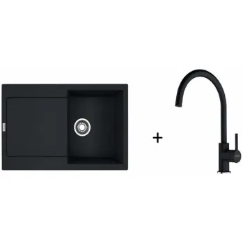 Kuchyňský dřez Franke SET G276 - MRG 611 onyx + FC 6018 LINA Bez sprchy Fragranit Onyx + ZÁRUKA 5 LET ZDARMA