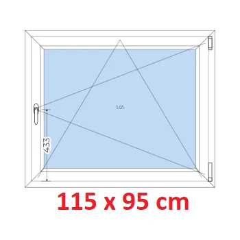 Okno Soft Plastové okno 115x95 cm, otevíravé a sklopné