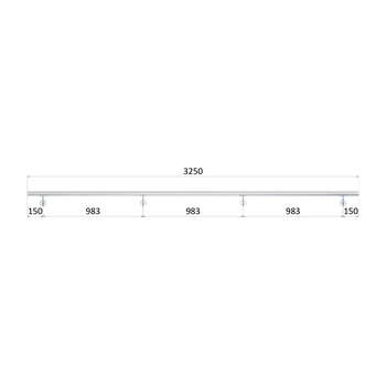 Madlo do koupelny Madlo ø 42.4mm, L-3250mm, broušená nerez AISI316