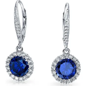 Náušnice Olivie Stříbrné SAFÍROVÉ náušnice 4682 Ag 925; ≤3,2 g.