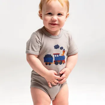 Kojenecké oblečení Bambusové body s merinem krátký rukáv vláček SAFA Velikost: 74/80