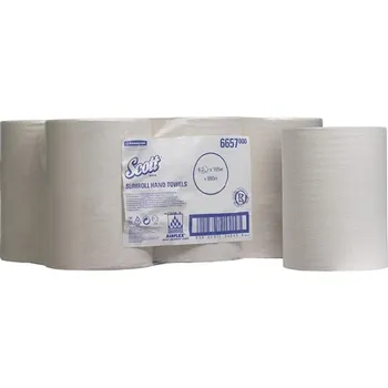Papírový ručník Kimberly-Clark SCOTT® SLIMROLL* Papírové ručníky – bílá, 165m1 1 vr.- Karton -6rl.