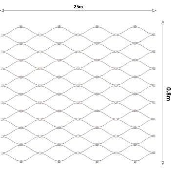 Pletivo Lanová sieť, 0,8 x 25 m, oko 60 x 104 mm, ø 2 mm, AISI 316