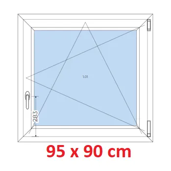 Okno Soft Plastové okno 95x90 cm, otevíravé a sklopné