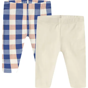 Dívčí oblečení lupilu® Dívčí legíny, 2 kusy (50/56, káro/bílá)