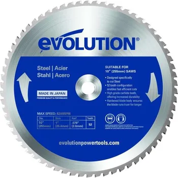 Řezný kotouč Pilový kotouč na ocel Evolution - 255x25,4x2 mm (52z)