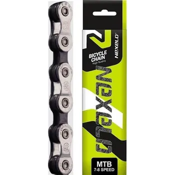 Řetěz na kolo Řetěz Nexelo 7/8 rychlostní 116 čl. + spojka štříbrný