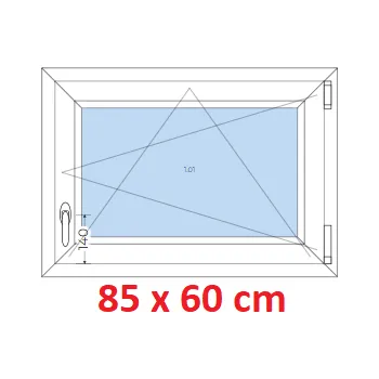 Okno Soft Plastové okno 85x60 cm, otevíravé a sklopné