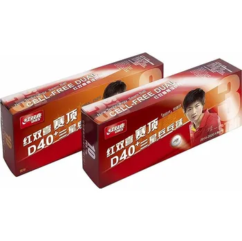 Stolní tenis Míčky DHS*** stolní tenis plast CELL FREE DUAL D40+ balení 10 ks, bílé