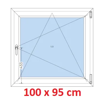 Okno Soft Plastové okno 100x95 cm, otevíravé a sklopné