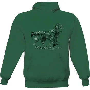 Pánská mikina Pánská mikina s kapucí s potiskem Flat coated retriever pánské