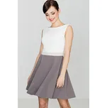 Letní dvoubarevné šaty K083 LENITIF Barva: Hnědá, Velikost: M