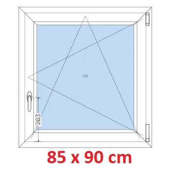Okno Soft Plastové okno 85x90 cm, otevíravé a sklopné