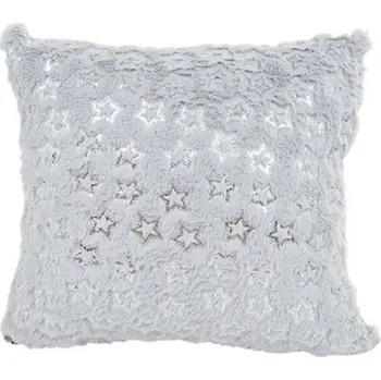 Povlak na polštářek Plyšový povlak na polštářek se stříbrnými hvězdami 43x43 cm Barva: Šedá