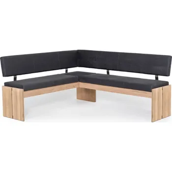 Tmavě šedá rohová lavice s úložným prostorem masiv dub Sirius pravá strana 147x167