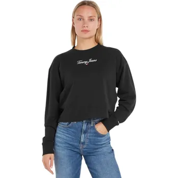 Dámská mikina TOMMY HILFIGER DÁMSKÁ MIKINA TJW RLX ESSENTIAL LOGO 1CREW BLACK DW0DW16140 BDS Velikost: XS