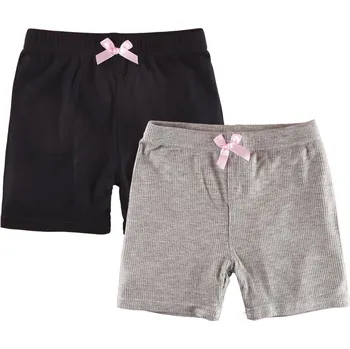 Čína Dívčí krátké žebrované legíny - 2 ks v balení Barva: černá + šedá, Velikost: 130 (5-7 let)