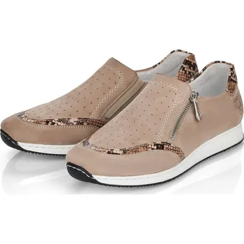 Dámské polobotky Dámská mokasína 56075-60 Rieker béžová Barva: béžová, Velikost: 40