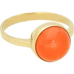 Goldstore Zlatý prsten přírodní oranžový korál Velikost: 56, Váha: 2.80 g