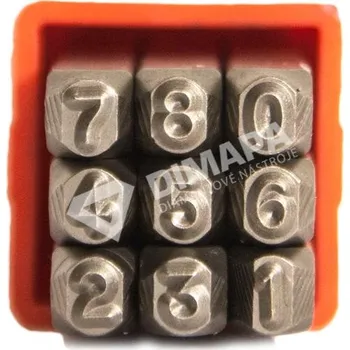 Raznice REVERZNÍ / NEGATIVNÍ ruční razidla - Číslice zrcadlové Varianta: 8 mm