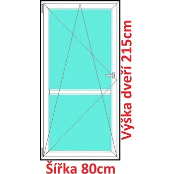 Okno Soft Balkonové dveře s příčkou 80x215 cm, otevíravé a sklopné