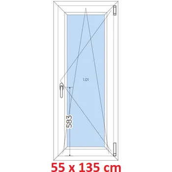Okno Soft Plastové okno 55x135 cm, otevíravé a sklopné
