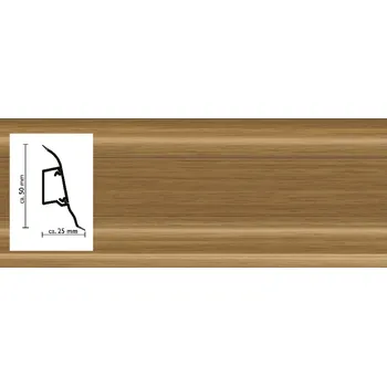 soklová lišta 2091 lišta Ořech přírodní Döllken SLK50 s pružnými chlopněmi vedení kabelů