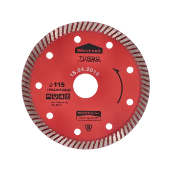 Řezný kotouč Turbo diamantový kotouč lisovaný za tepla 115 × 2,2 × 22 mm