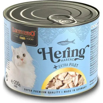 Krmivo pro kočku Leonardo sleď + extra filet 24 × 200 g