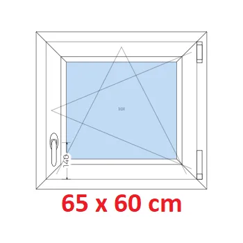 Okno Soft Plastové okno 65x60 cm, otevíravé a sklopné