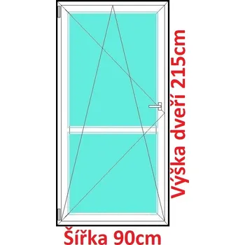 Okno Soft Balkonové dveře s příčkou 90x215 cm, otevíravé a sklopné