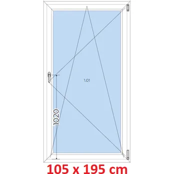 Okno Soft Plastové okno 105x195 cm, otevíravé a sklopné