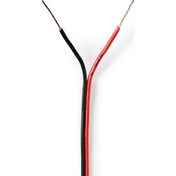 Audio kabel Nedis reproduktorový kabel 2 x 0.35 mm CCA, černý/červený vodič, 100 m (CAGW0350BK1000)